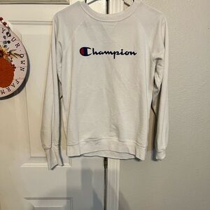 Champion Women's White Crew Neck Sweater